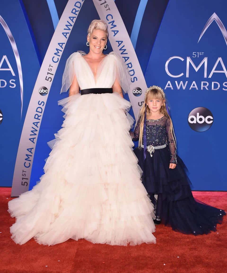 Pink and Willow both wore stunning dresses to the CMAs last month. Source: Getty