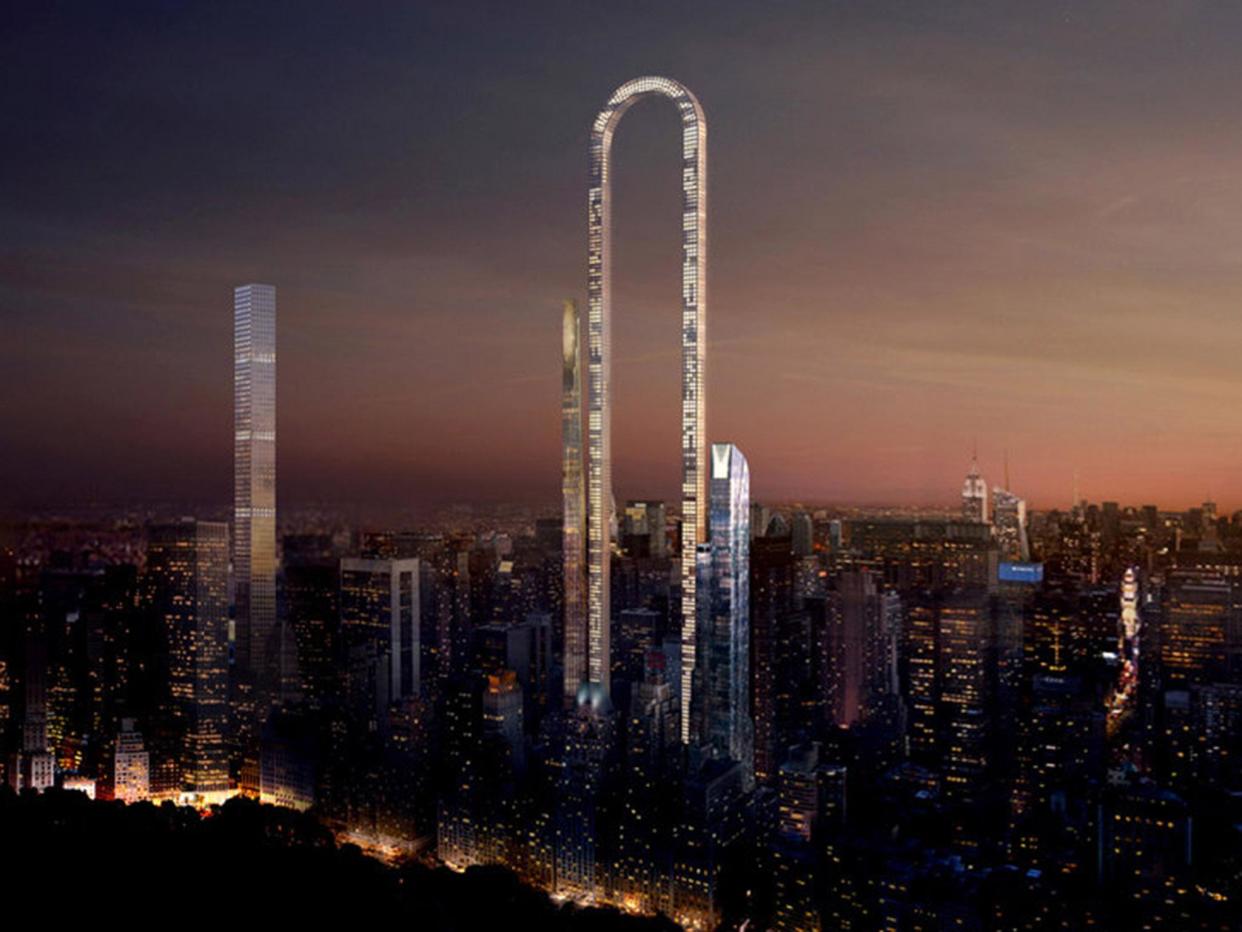 Playing the long game: the Big Bend would create a steel archway towering over Manhattan’s Billionaires’ Row: Oiio