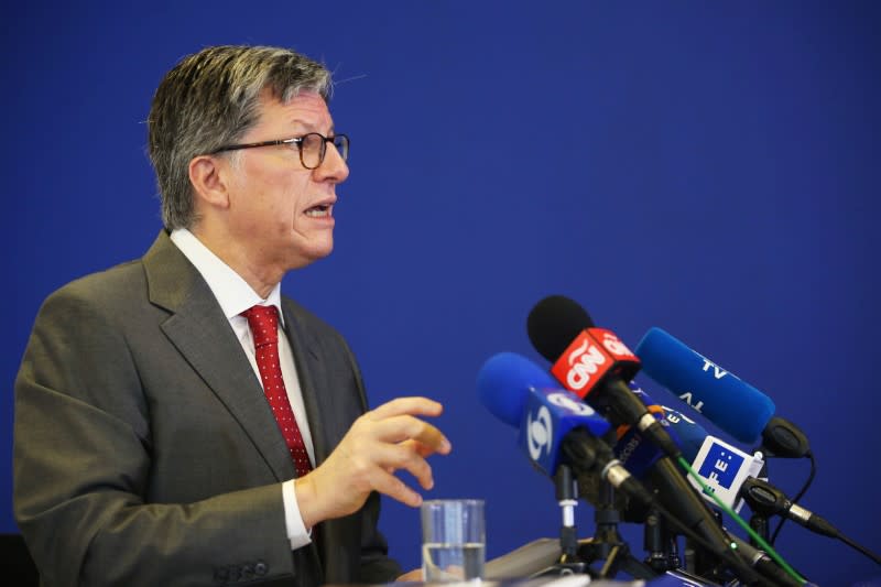 Jose Miguel Vivanco, director of Human Rights Watch's Americas, speaks during a presentation of the organization's World Report on Human Rights in Bogota