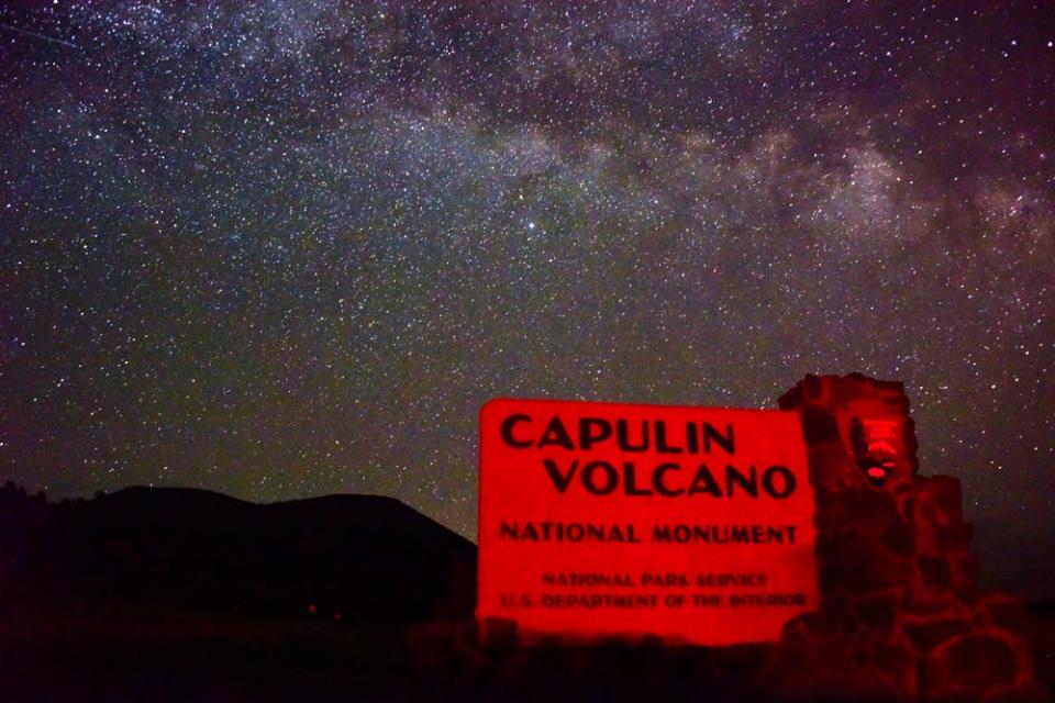 Red lights help minimize light pollution during night sky events at Capulin Volcano National Monument and other parks.