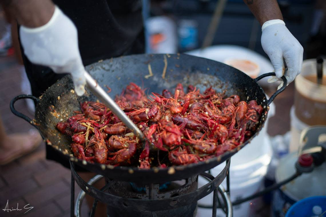 Most of the 60 vendors at this weekend’s Asian Night Market will be selling food, including crawfish.