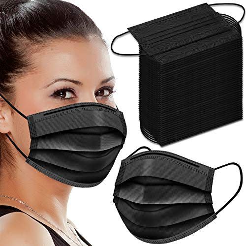 14) Black Disposable Face Masks 100-pack