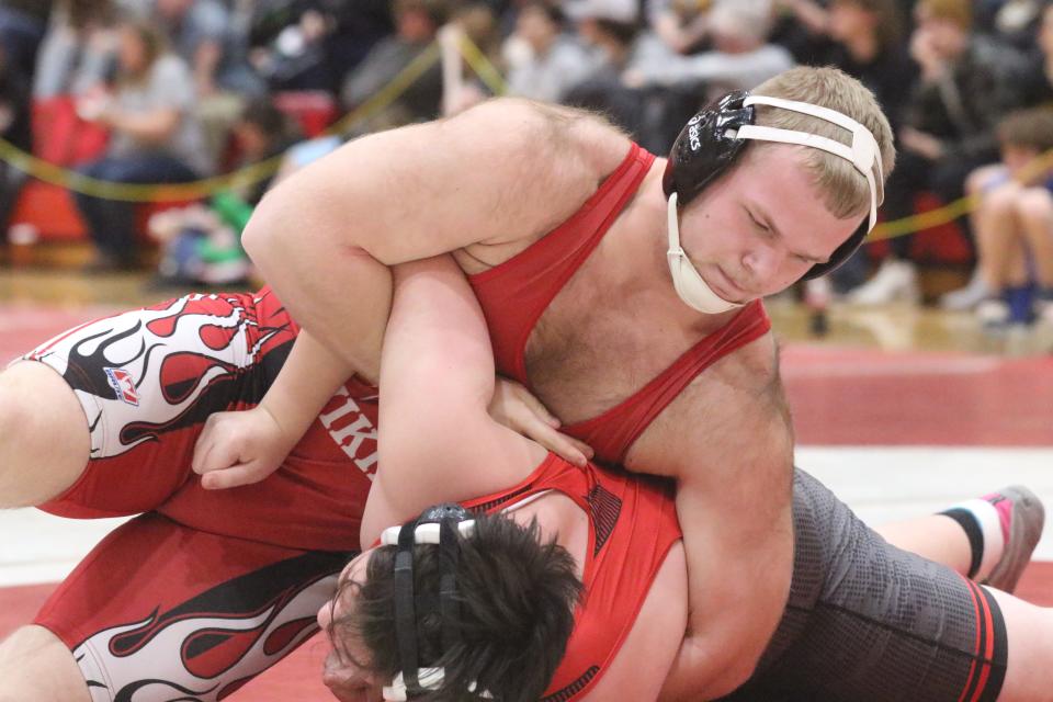 Plymouth's Noah Robinson earned a sectional championship on Saturday.