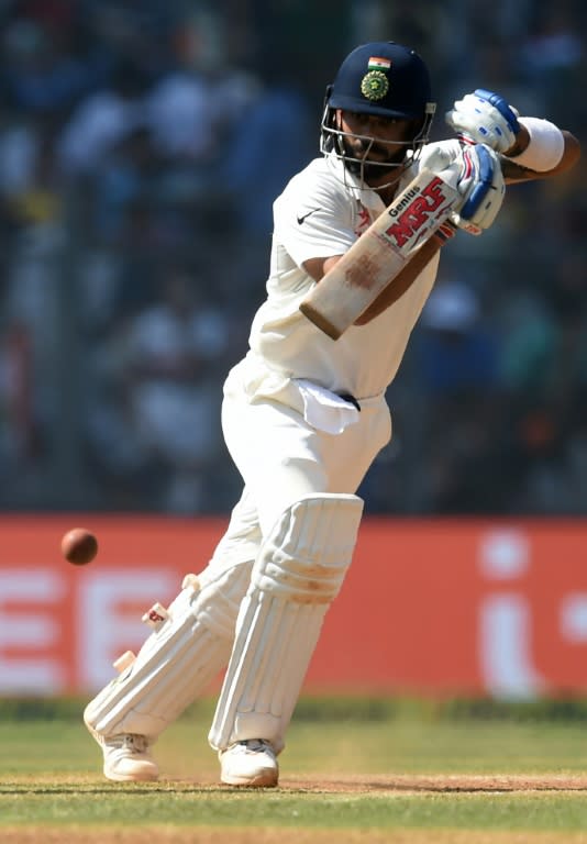 India captain Virat Kohli bats on the fourth day of fourth Test against England in Mumbai on December 11, 2016