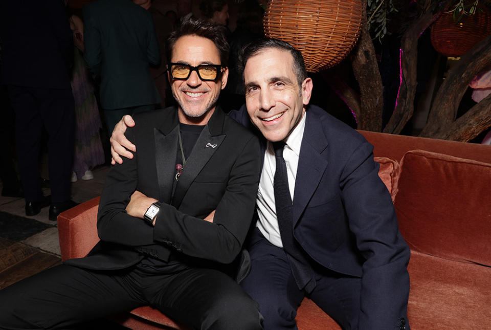 Robert Downey Jr. and WME Partner Phil Raskind at the WME 2024 Awards Toast at Soho House West Hollywood on January 14, 2024.