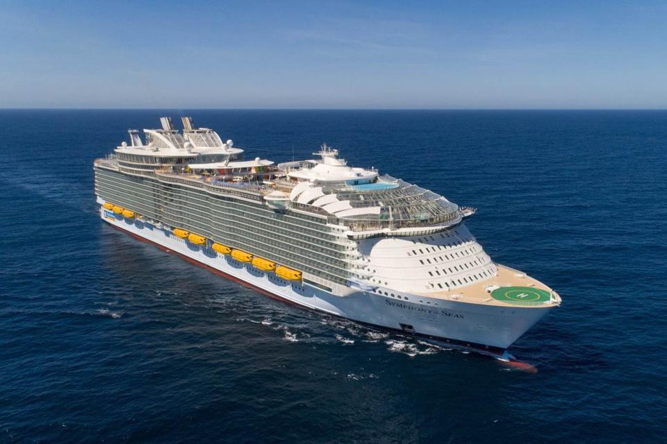 Aerial view of the Symphony of the Seas at Royal Caribbean International