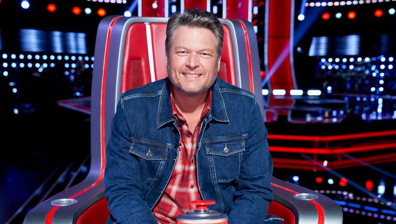 Blake Shelton on the set of “The Voice.” Season 23 marks Shelton’s final season on the competition show. 