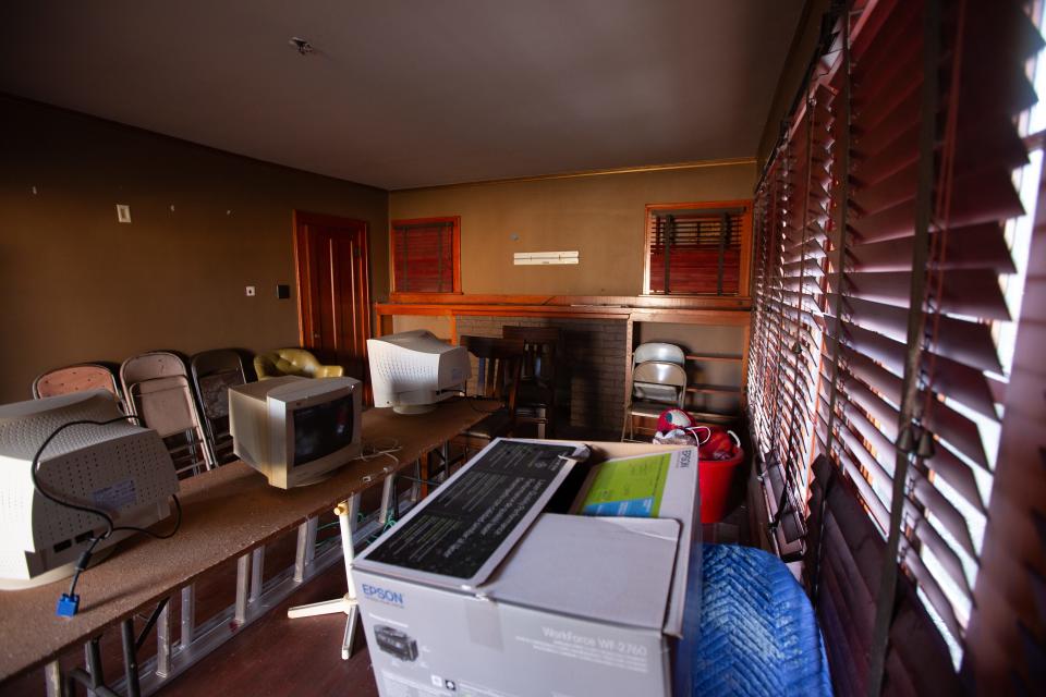 The living room of the Lucinda Todd home contains many items from Eastside Church of God in Christ.