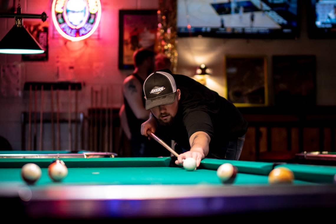 Pool was a traditional pastime at Jumpin’ Janet’s.