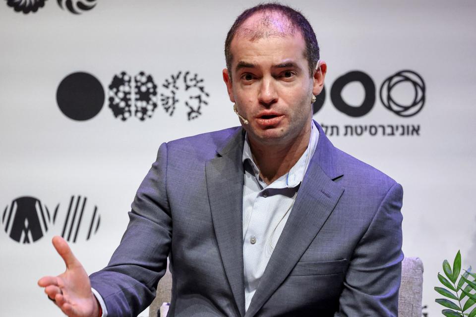 Ilya Sutskever, Russian Israeli-Canadian computer scientist and co-founder of OpenAI, speaks at a conference in Tel Aviv.