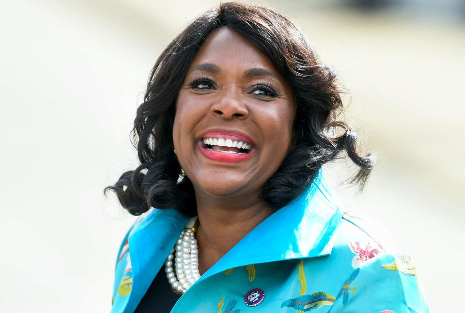 Congresswoman Terri Sewell arrives during the 57th anniversary of the Bloody Sunday March in Selma, Ala., on Sunday March 6, 2022.
