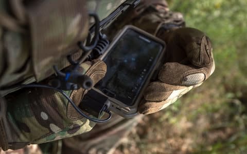 The Dismounted Situational Awareness Tool allows soldiers to share battlefield information rapidly  - Credit: Cpl Tom Evans, MoD/PA