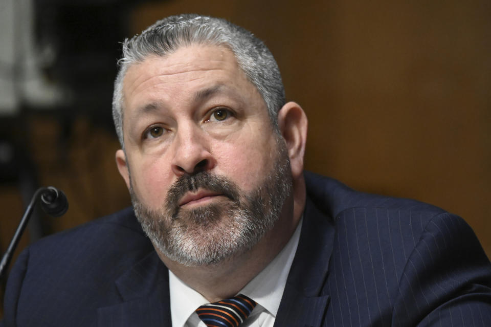 Henry Lucero, executive associate director of Enforcement and Removal Operation for the U.S. Immigration and Customs Enforcement (ICE), testifies before a Senate Judiciary Committee hearing examining issues facing prisons and jails during the coronavirus disease (COVID-19) pandemic on Capitol Hill in Washington, U.S., June 2, 2020. (Erin Scott/Reuters/Pool via AP)