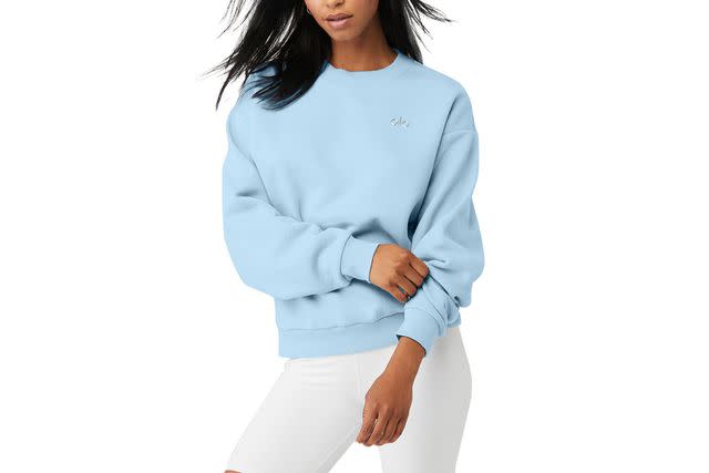 Alo Yoga Blue Accolade Sweatshirt In Calm Blue | ModeSens