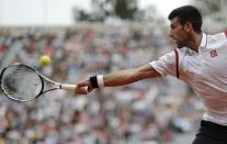 Djokovic returns the ball. REUTERS/Gonzalo Fuentes