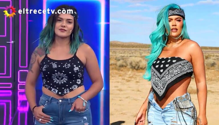 La doble de Karol G estuvo en Bienvenidos a bordo (Captura eltrece)