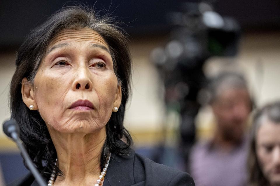 Treasury Department Under Secretary for Domestic Finance Nellie Liang appears at a House Financial Services Committee hearing on recent bank failures, on Capitol Hill, Wednesday, March 29, 2023, in Washington. (AP Photo/Andrew Harnik)