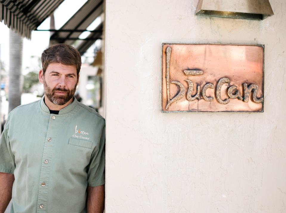 Chef Clay Conley opened Buccan modern bistro in Palm Beach with partners Piper Quinn and Sam Slattery in 2011.