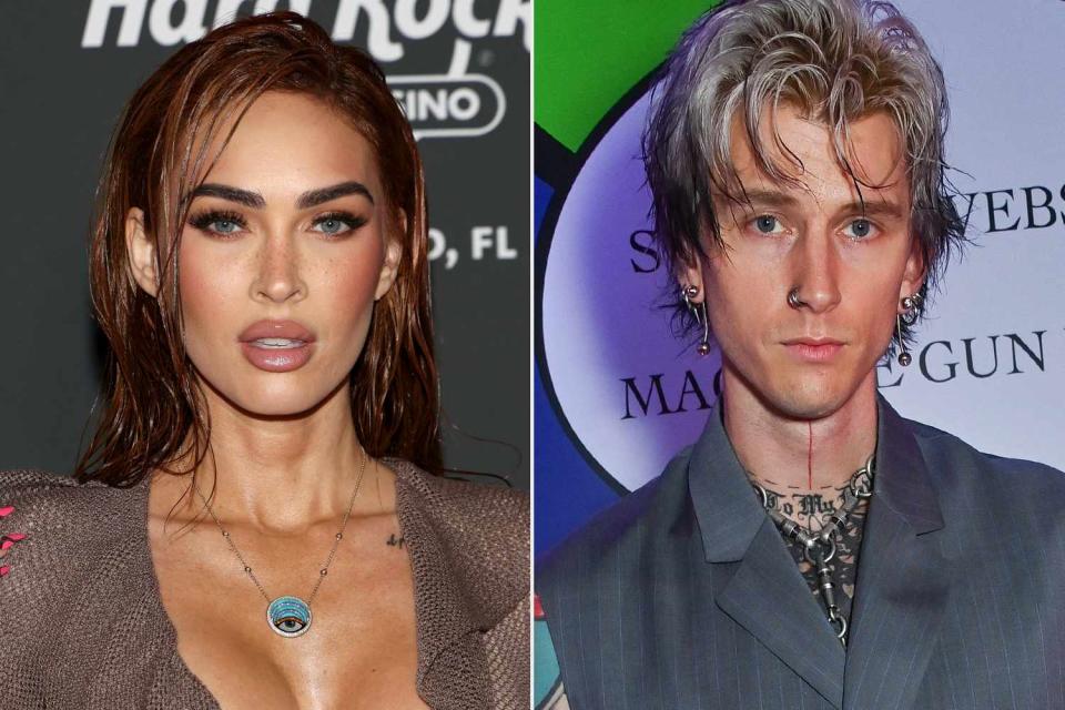 <p>Alberto Tamargo/Getty; Dave Benett/Getty</p> Megan Fox and Machine Gun Kelly