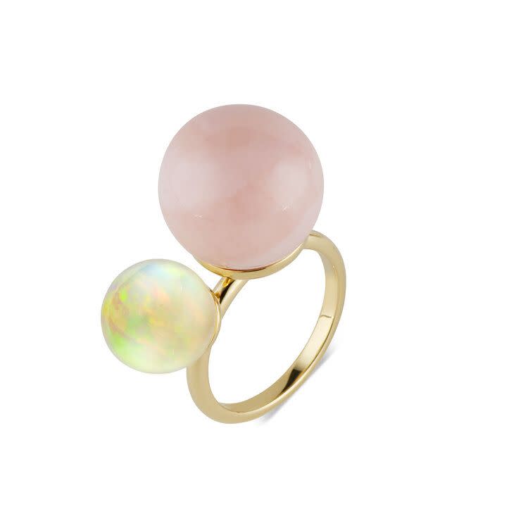 Ethiopian and Pink Opal Ring