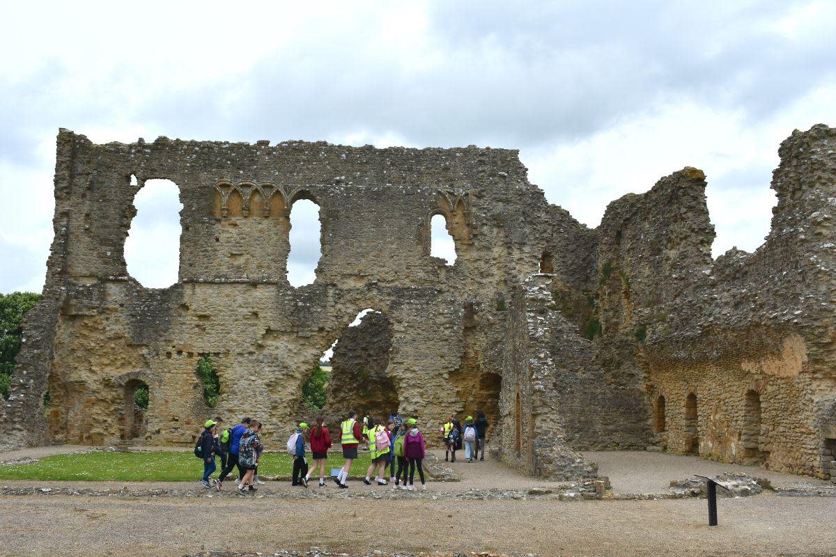 Pupils at Thornford Primary School leading exchange students around Sherborne Old Castle <i>(Image: Thornford Primary School)</i>