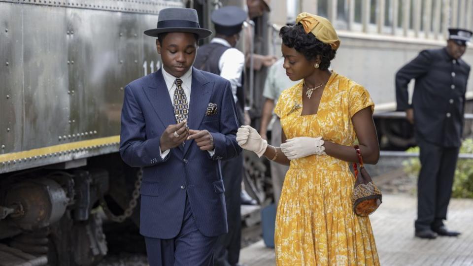 (L to R) Jalyn Hall as Emmett Till and Danielle Deadwyler as Mamie Till Bradley in TILL, directed by Chinonye Chukwu, released by Orion Pictures.Credit: Lynsey Weatherspoon / Orion Pictures© 2022 ORION PICTURES RELEASING LLC. All Rights Reserved. - Credit: Lynsey Weatherspoon / Orion Pict