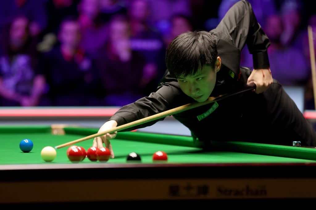 Zhao Xintong, pictured, beat Luca Brecel to win the UK Championship (Richard Sellers/PA) (PA Wire)