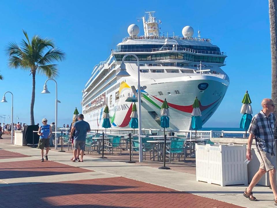The Norwegian Dawn cruise ship arrived at Pier B in Key West on Dec. 9, 2021.
