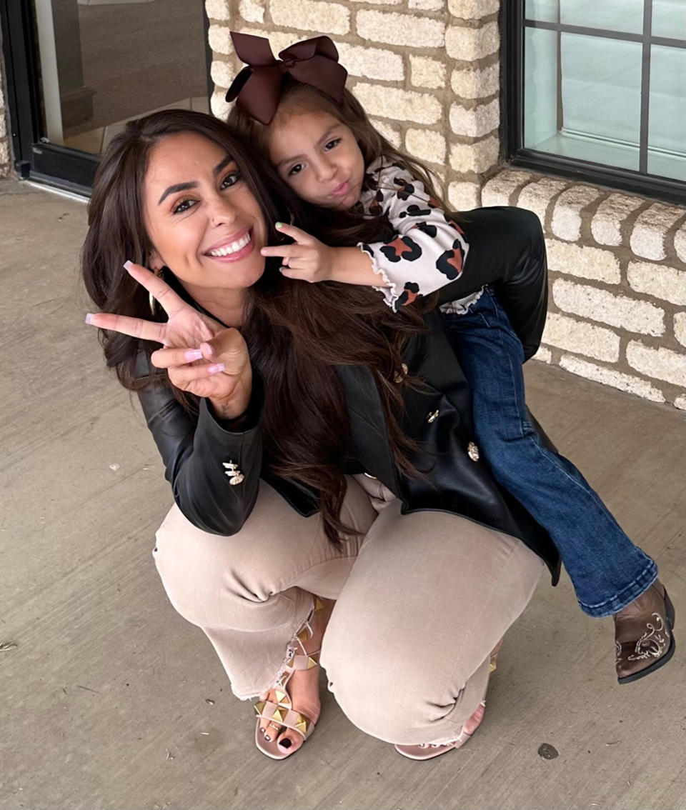 Texas mom Leah Garcia waxed the space between her 3-year-old daughter's eyebrows on TikTok — and the internet went wild.  (Courtesy Leah Garcia)