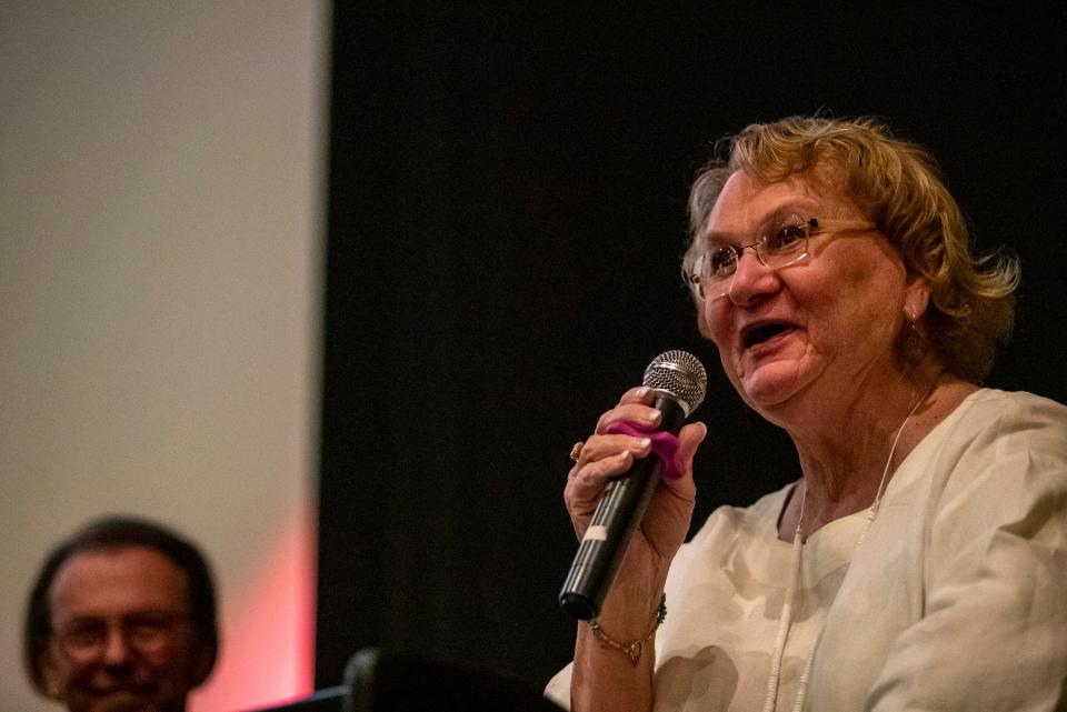 Mayor Lisa Middleton summarizes a city proclamation celebrating Cinema Diverse at the Palm Springs Cultural Center in Palm Springs, Calif., Thursday, Sept. 15, 2022. 