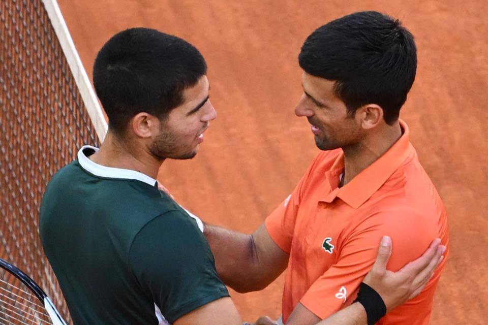 Djokovic beat Alcaraz in the semi-final of the French Open this year (AFP via Getty Images)