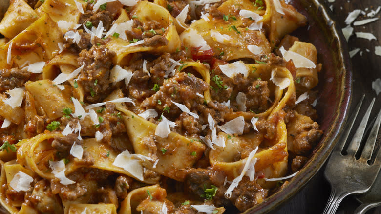 beef bolognese with mushrooms