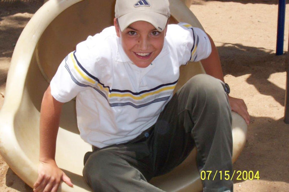 This photo provided by John Cooper shows him at the age of 12 at a public park near Spindale, N.C., during a court-mandated visitation with his cousins. Cooper, who spent a few years working as a teacher’s aide in Word of Faith Fellowship leader Jane Whaley’s class, said she encouraged the violence meant to beat out devils and warned students not to say anything to their parents. (Courtesy John Cooper via AP)