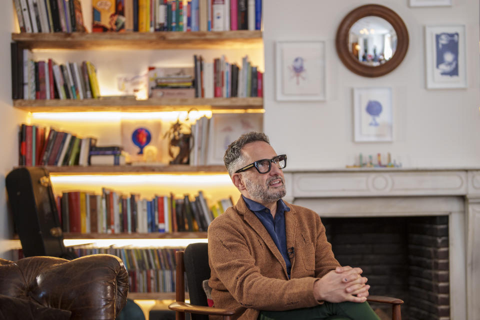 Uruguayan singer Jorge Drexler attends an interview with The Associated Press in Madrid, Spain, Wednesday, April 3, 2024. (AP Photo/Manu Fernandez)