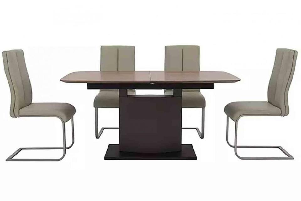 Moda Extending Dining Table and 4 Cream Dining Chairs