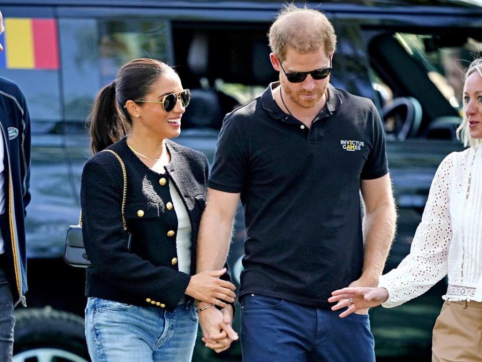 Meghan and Harry arrived in The Hague on Friday (PA)