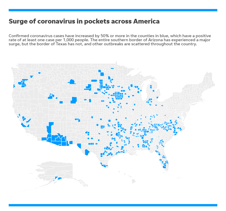 Federal officials are seeking answers to why some areas are experiencing outbreaks of coronavirus.