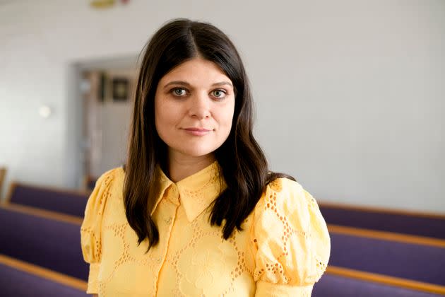 Rep. Haley Stevens (D-Mich.) at the New Springfield Missionary Baptist Church in Pontiac, Michigan, on July 23. (Photo: Brittany Greeson for HuffPost)