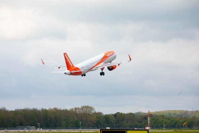 EasyJet flight takes off