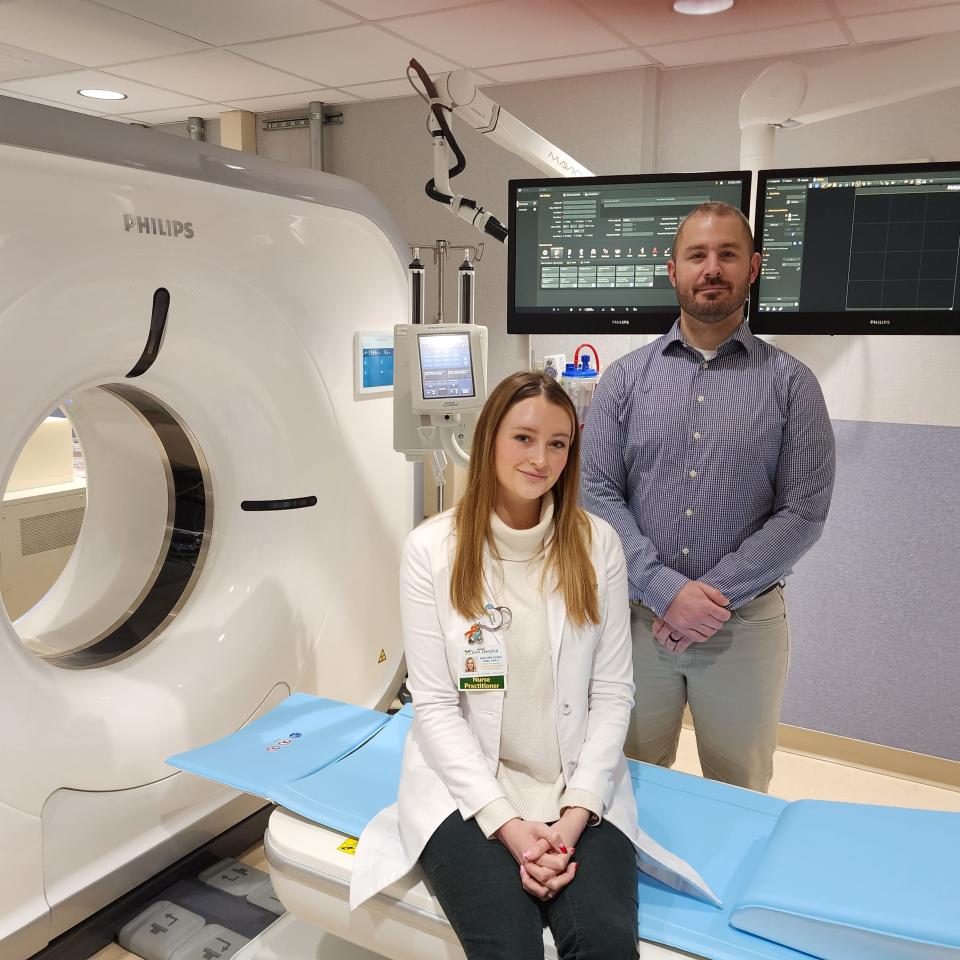 York Hospital's Mallory Evans, MSN, RN, FNP-C, Director Lung Nodule Clinic and Mike Collins, RT(R)(CT) Director of Imaging
