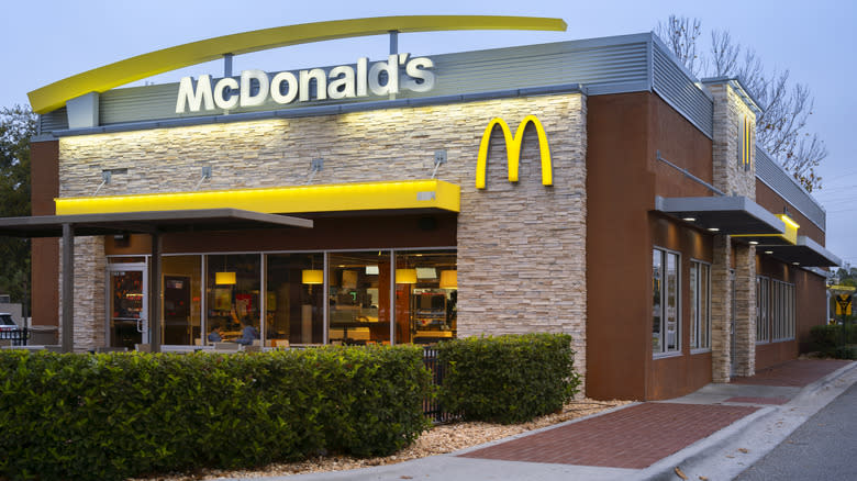 McDonald's storefront at dusk