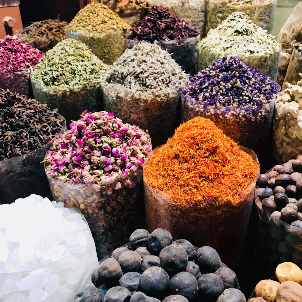 The  colours and aromas of the Dubai souks is something everyone has to experience. Credit: Be