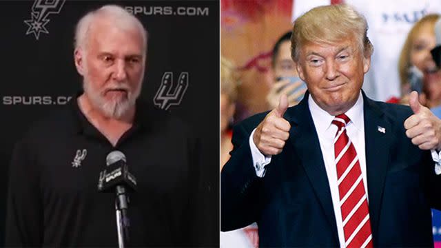 Popovich has no time for Trump. Pic: Twitter/Getty