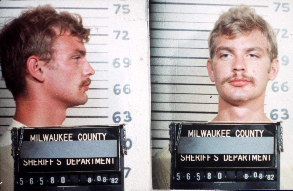 1982 Milwaukee county sheriff's department mugshot of the real serial killer Jeffrey Dahmer.