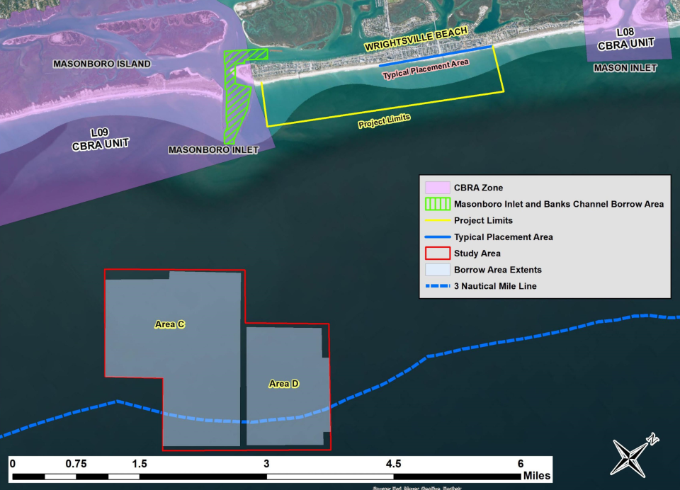 When Masonboro Inlet was declared off limits as a sand source for Wrightsville's beach project, officials started looking for a borrow area offshore - a much more expensive and cumbersome endeavor.