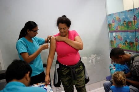 Venezuelans at the Ecuadorian Peruvian border service center in the outskirts of Tumbes