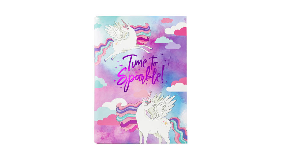 A5 Notebook Hardcover Diary - Just Lines - Time to Sparkle Unicorns. (Photo: Lazada SG)