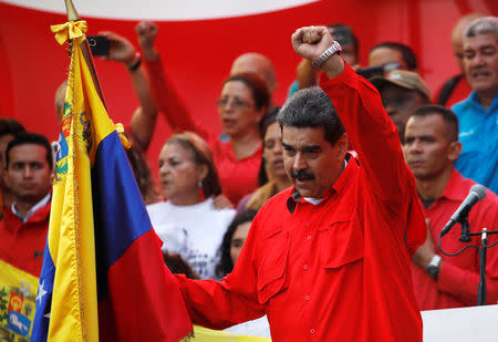 Venezuela's President Nicolas Maduro speaks during a rally in Caracas, Venezuela, May 1, 2019. REUTERS/Fausto Torrealba