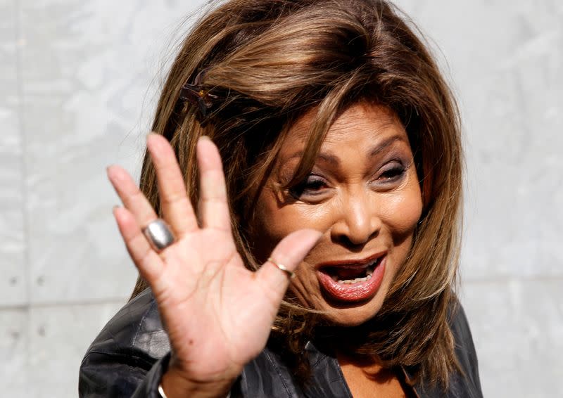 FILE PHOTO: U.S. singer Tina Turner waves during a photo call before the Emporio Armani Autumn/Winter 2011 women's collection show at Milan Fashion Week