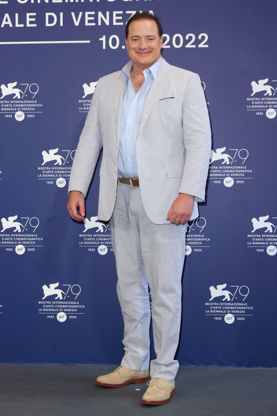 <p>Brendan Fraser attends the photo call for <em>The Whale</em> at the Venice International Film Festival on Sept. 4 in Italy.</p>